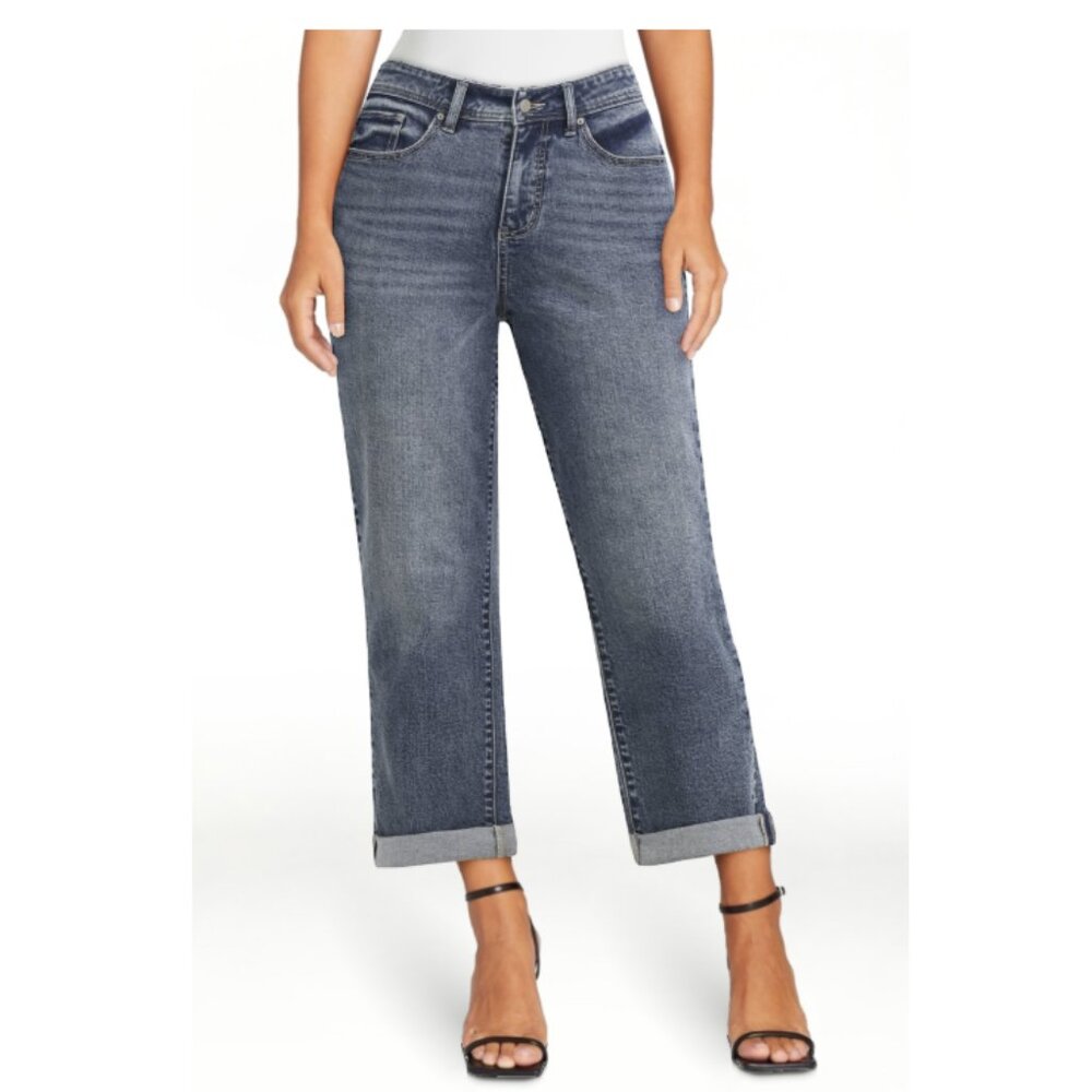 Time and Tru Denim High Rise Relaxed Fit Cropped Jeans Size 4